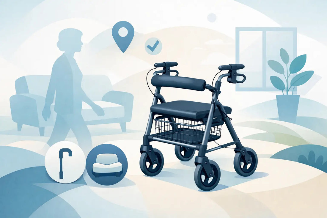 Vælg den rette rollator med sæde og kurv