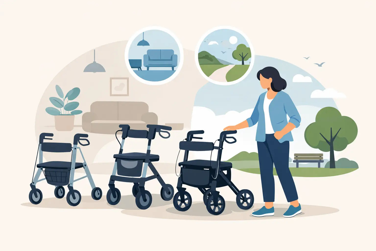 How to choose a rollator i hverdagen