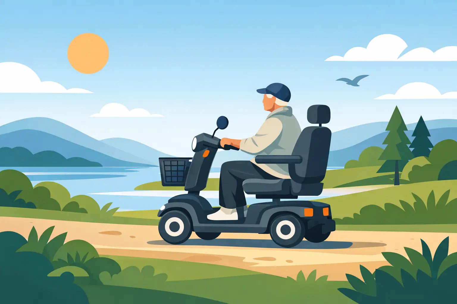 Mobilitetsscooter til udendørs brug
