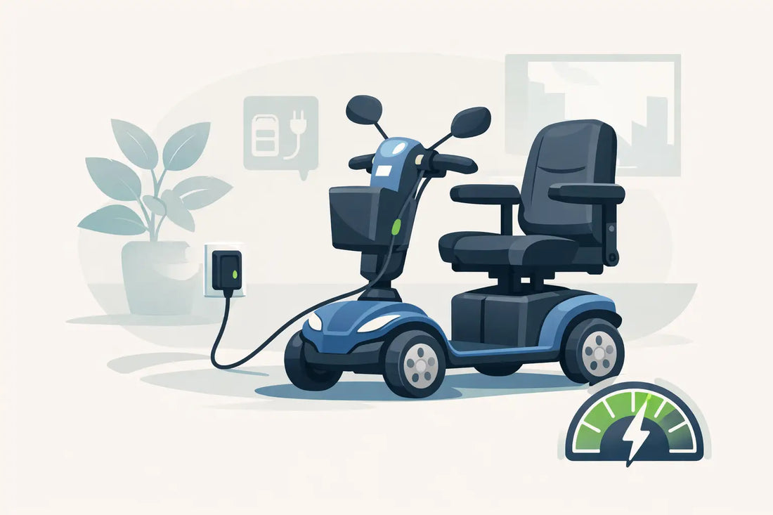 Sådan oplader du mobilitetsscooteren korrekt