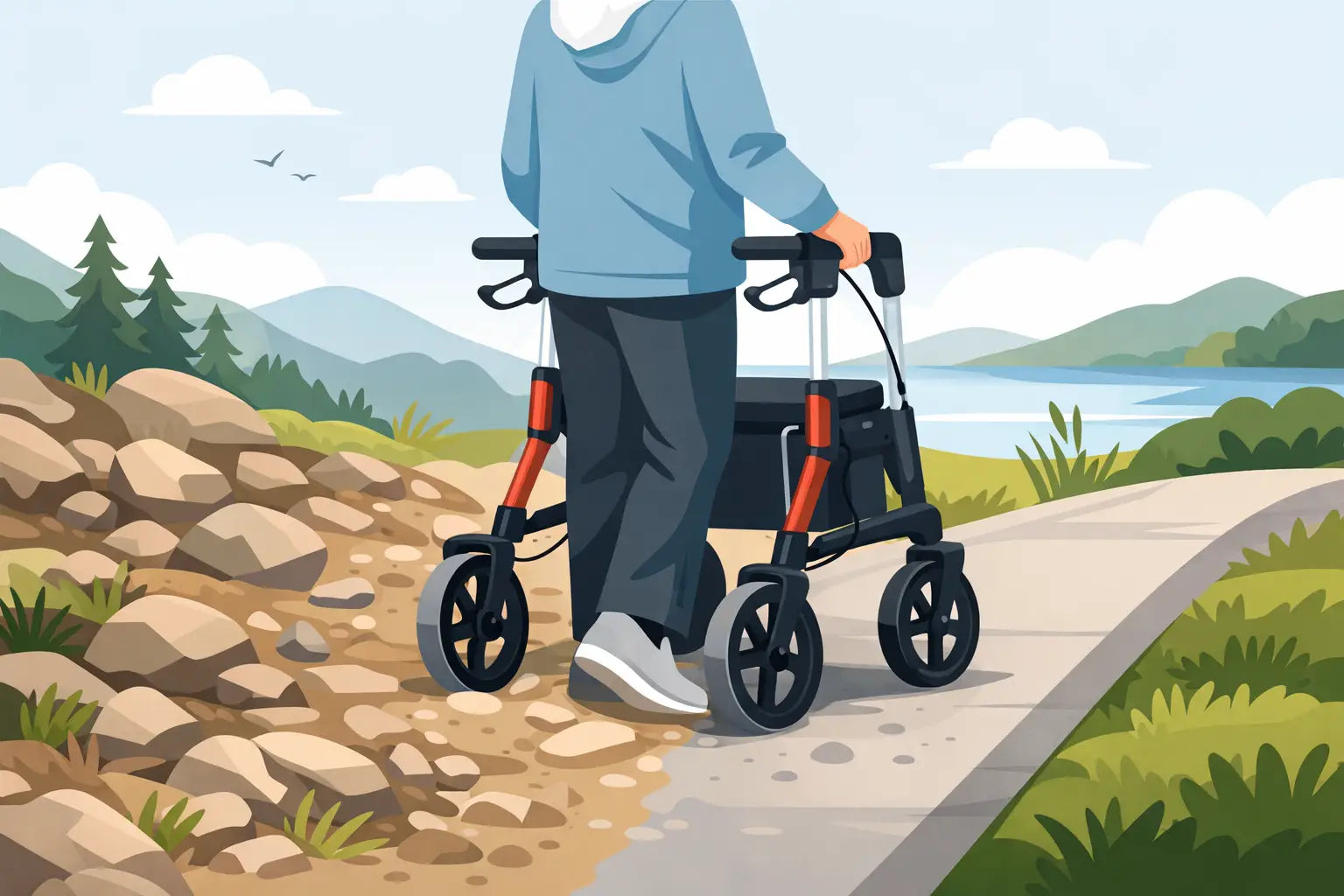 Rollator til ujævnt underlag - hvad skal du vælge?